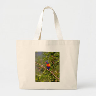 Rainbow lorikeet large tote bag