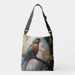 Rainbow Lorikeet Oil Paint, Crossbody Bag
