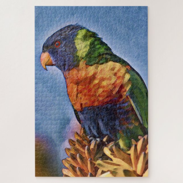 Rainbow Lorikeet Parrot Bird Jigsaw Puzzle (Vertical)