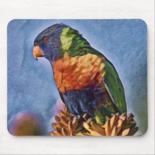 Rainbow Lorikeet Parrot Bird Mouse Pad