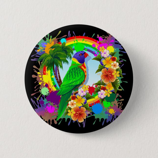 Rainbow Lorikeet Parrot Buttons (Front)