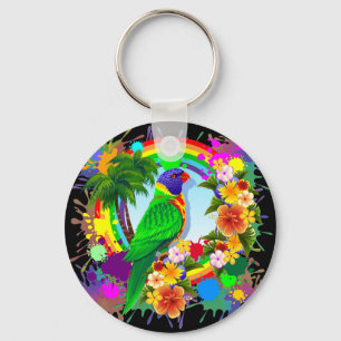 Rainbow Lorikeet Parrot Keychain