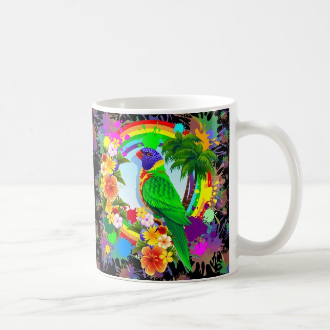 Rainbow Lorikeet Parrot Mugs (Right)
