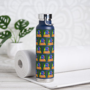 Rainbow Lorikeet Parrot Pattern Water Bottle