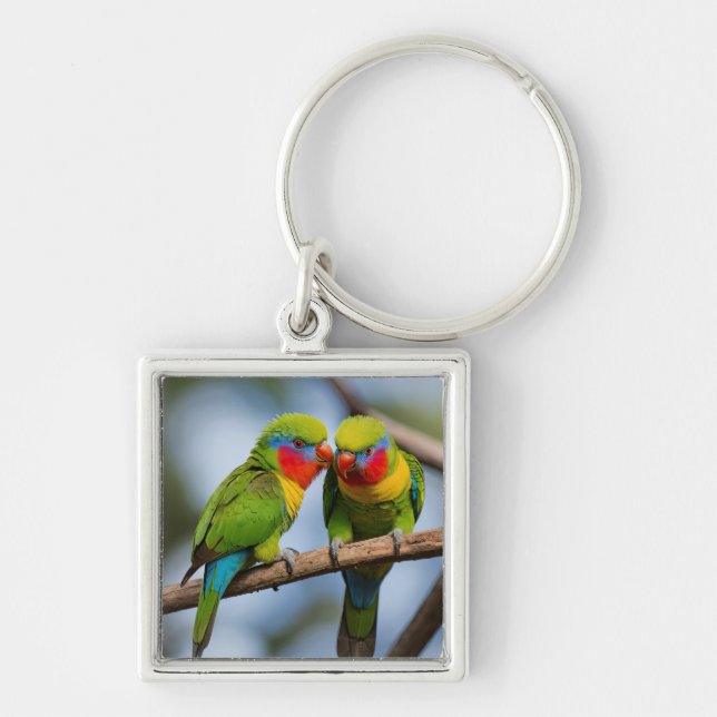 Rainbow Lorikeets Key Ring (Front)