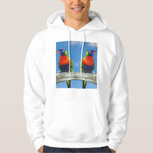 Rainbow lorikeets two perched on a branch hoodie