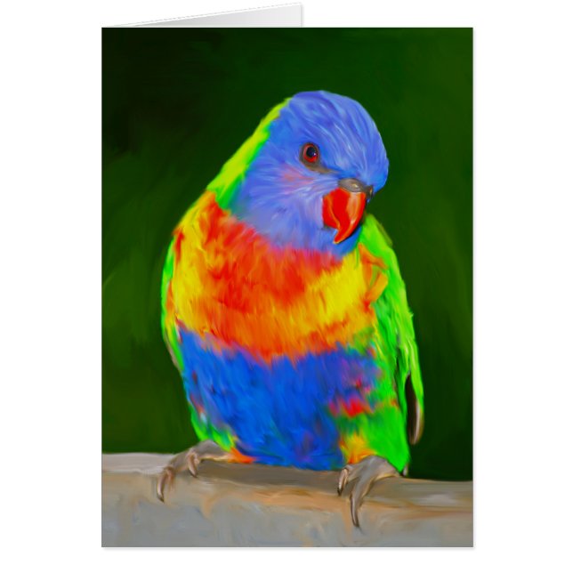Rainbow Loriket Colourful Parrot Bird Water Colour (Front)