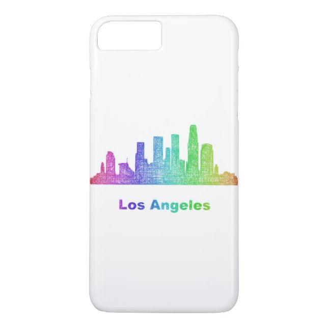 Rainbow Los Angeles skyline Case-Mate iPhone Case (Back)