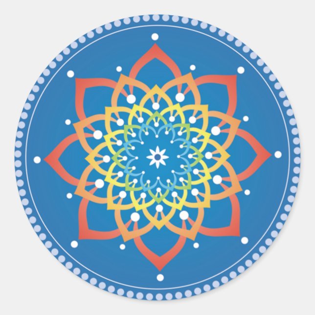 Rainbow Lotus Mandala Sticker (Front)
