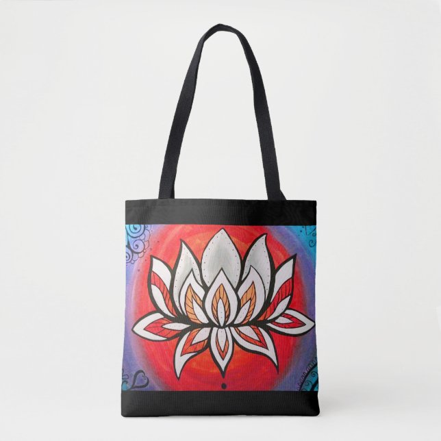 Rainbow Lotus Tote Bag (Front)