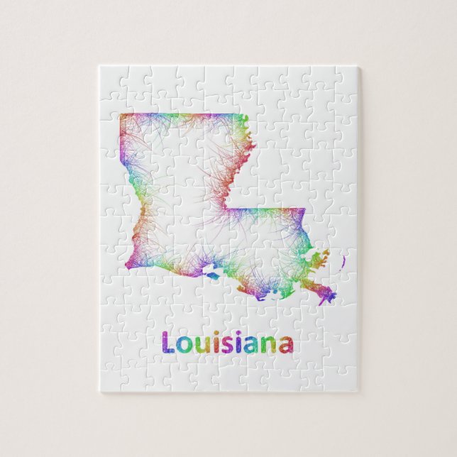 Rainbow Louisiana map Jigsaw Puzzle (Vertical)