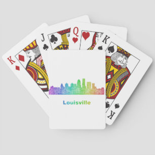 Rainbow Louisville skyline Playing Cards