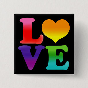 Rainbow Love 15 Cm Square Badge