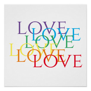 RAINBOW LOVE 20x20 Poster 