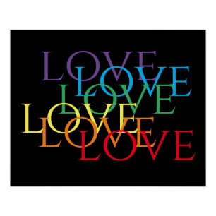 RAINBOW LOVE 25"X20" Poster - black