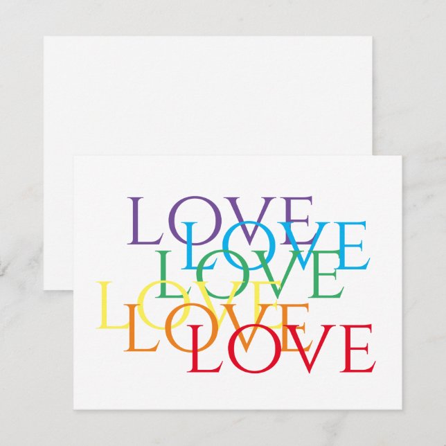 RAINBOW LOVE 4.25x6.25 Flat Card (Front/Back)