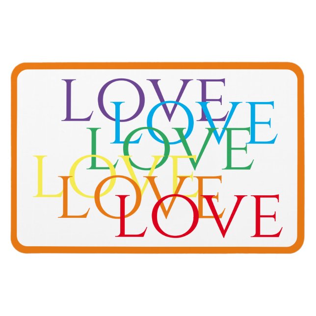 RAINBOW LOVE 4x6 Flexible Magnet / Orange (Horizontal)