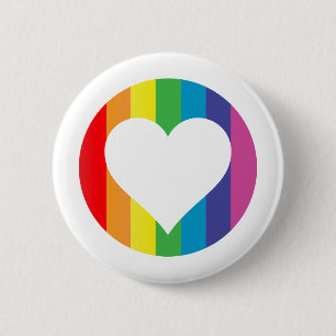 rainbow love 6 cm round badge
