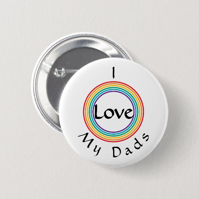 Rainbow Love 6 Cm Round Badge (Front & Back)
