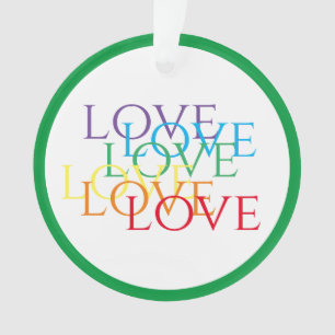 RAINBOW LOVE Acrylic Circle Ornament - Green