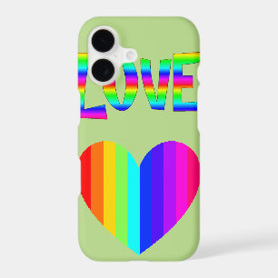 Rainbow Love and Heart LGBT Phone Case