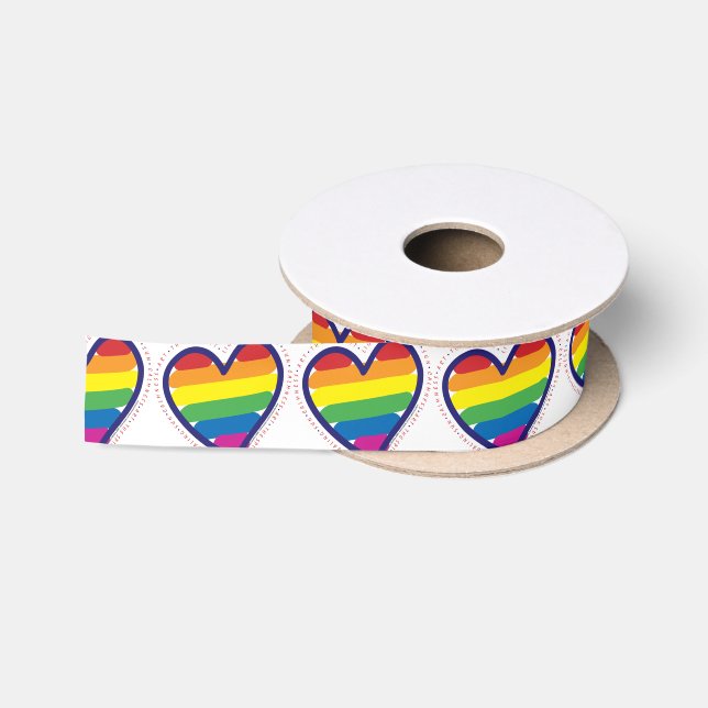 RAINBOW-LOVE-BACK SATIN RIBBON (Spool)