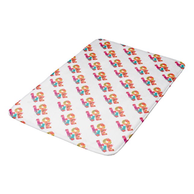 Rainbow Love Bath Mat (Angled)