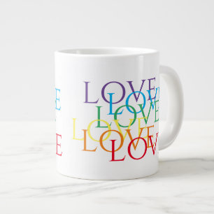 RAINBOW LOVE Big White Mug