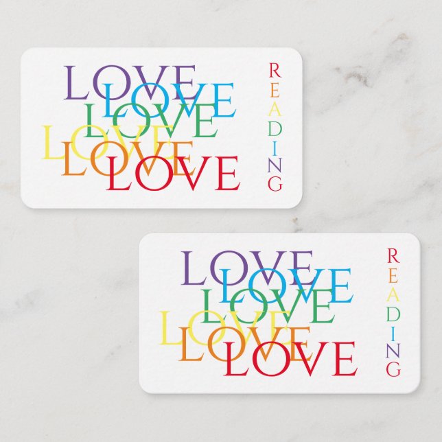 RAINBOW LOVE Bookmark - 3.5x2 Card (Front/Back)