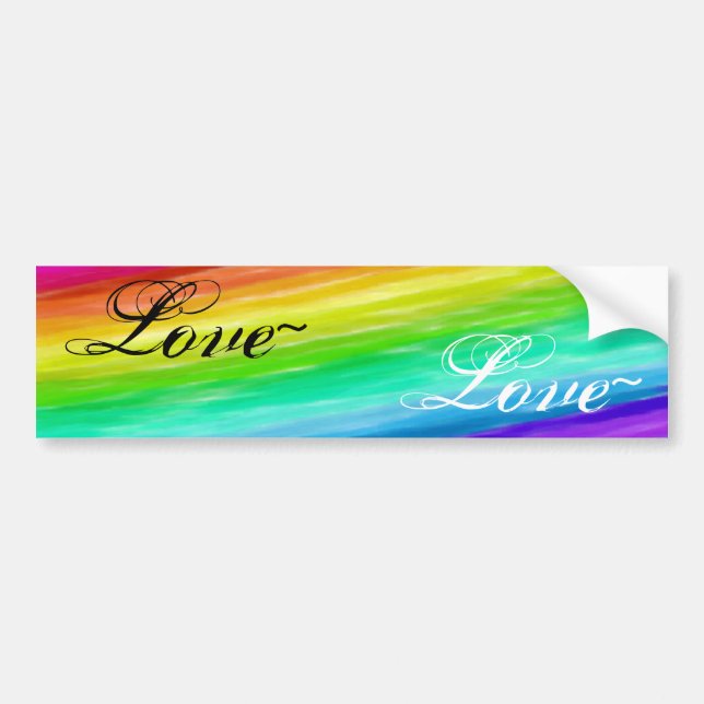 Rainbow Love Bumper Sticker (Front)