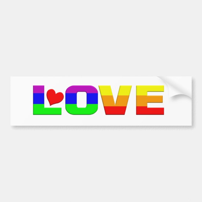 Rainbow Love bumpersticker Bumper Sticker (Front)