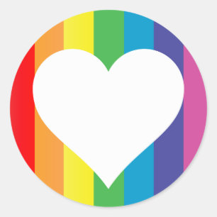 rainbow love : classic round sticker