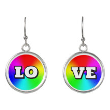 Rainbow LOVE (edit text) Earrings