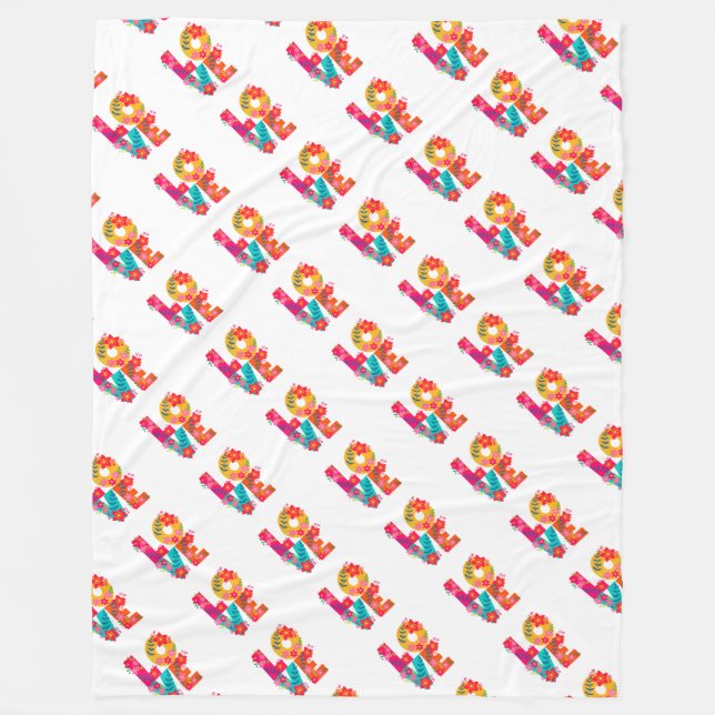 Rainbow Love Fleece Blanket (Front)