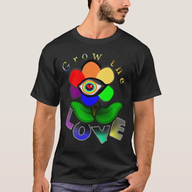 Rainbow Love Flower T-Shirt (Front)