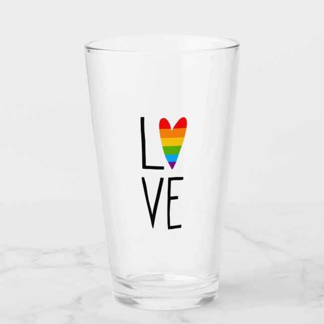 Rainbow Love Glass (Front)