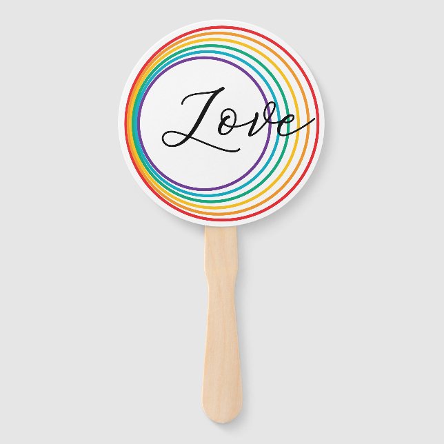 Rainbow Love Hand Fan (Front)