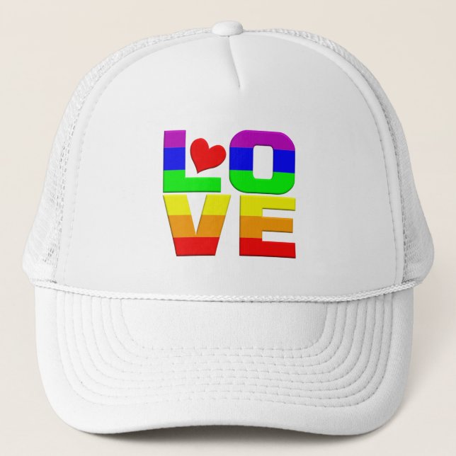 Rainbow Love hat (Front)