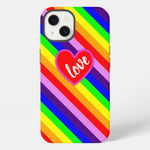 Rainbow Love Heart Classic Pride Dynamic Stripes iPhone 13 Case