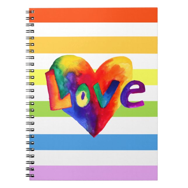 Rainbow Love Heart Notebook (Front)
