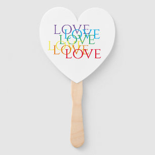 RAINBOW LOVE Heart Shape Hand Fan