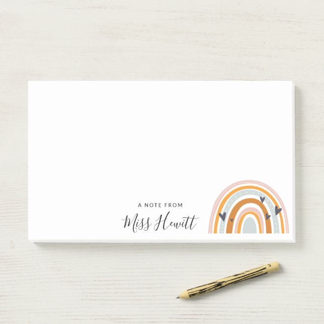Rainbow love heart teacher Notes (On Desk)