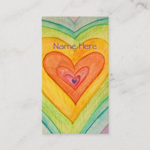 Rainbow Love Hearts Art Business Card