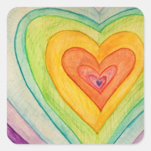 Rainbow Love Hearts Art Custom Sticker Decals