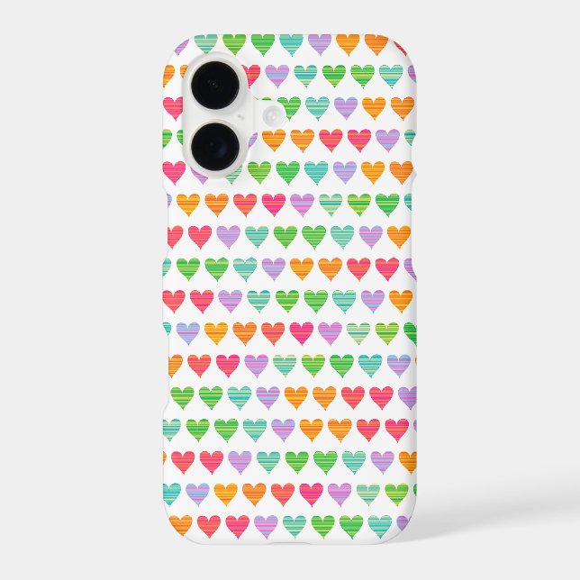 Rainbow Love Hearts Colourful Fun Cute Casing (Back)