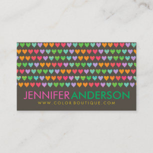 Rainbow Love Hearts Fun Colourful Cute Profile Car Business Card