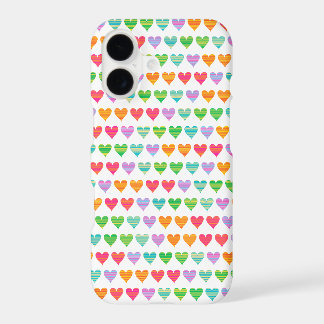 Rainbow Love Hearts Fun & Cute Colourful Pattern 