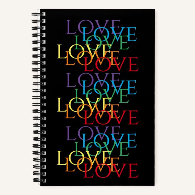 RAINBOW LOVE II 5.5x8.5 Spiral Notebook  (Front)