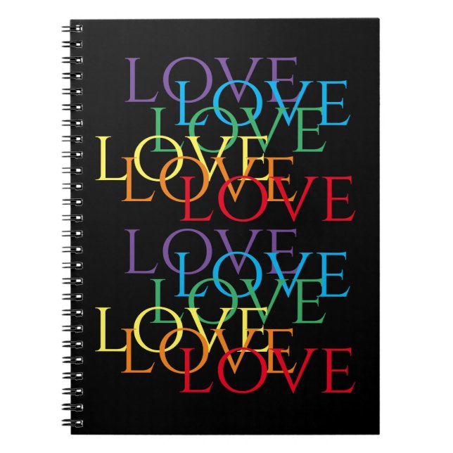 RAINBOW LOVE II 6.5x8.75 Spiral Notebook  (Front)