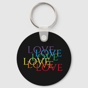 RAINBOW LOVE II Aluminium Circle Keychain 